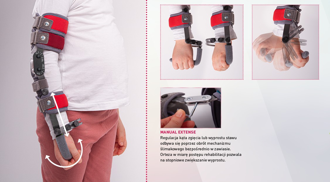 Aparat na ramię i przedramię redresujący staw łokciowy